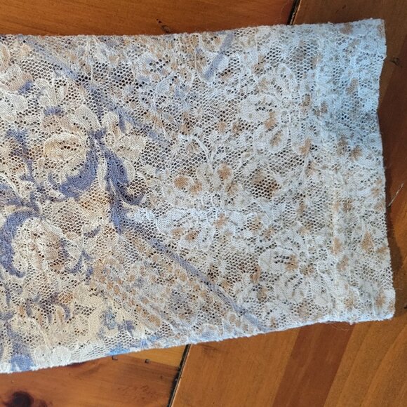 Coldwater Creek fully lined top with sheer 3/4" length sleeves blue/beige Size L - Picture 7 of 12